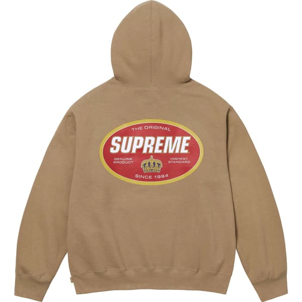 Supreme Crown Hooded Sweatshirt - Dark Sand (front)