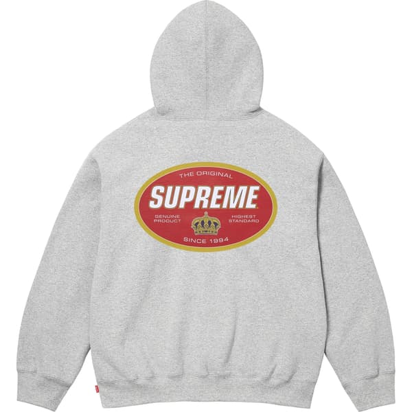 Supreme Crown Hooded Sweatshirt - Heather Grey (front)