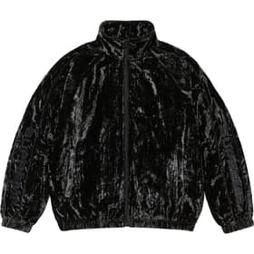Supreme Crushed Velvet Track Jacket Black