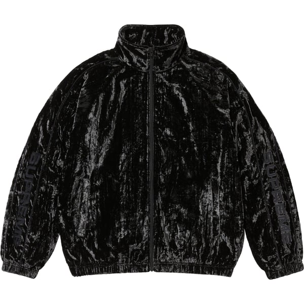 Supreme Crushed Velvet Track Jacket - Black (front)