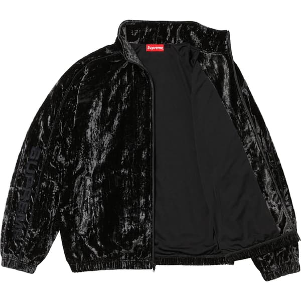 Supreme Crushed Velvet Track Jacket - Black (front)