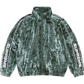 Supreme Crushed Velvet Track Jacket Olive