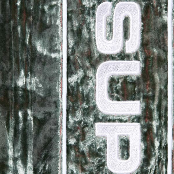 Supreme Crushed Velvet Track Jacket - Olive (front)