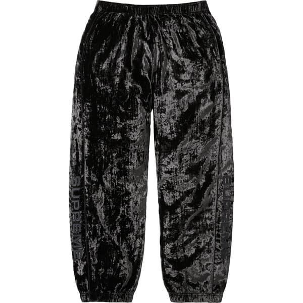 Supreme Crushed Velvet Track Pant - Black (front)
