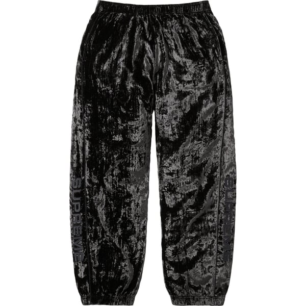 Supreme Crushed Velvet Track Pant - Black (front)