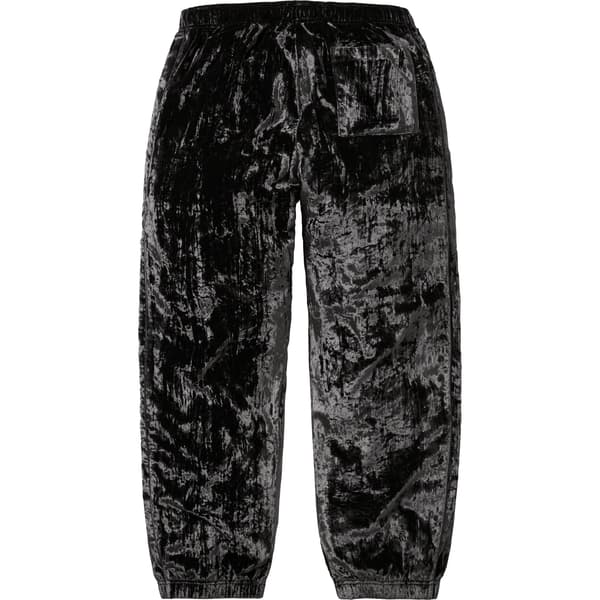 Supreme Crushed Velvet Track Pant - Black (front)