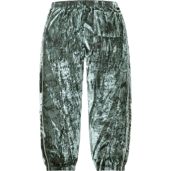 Supreme Crushed Velvet Track Pant - Olive (front)