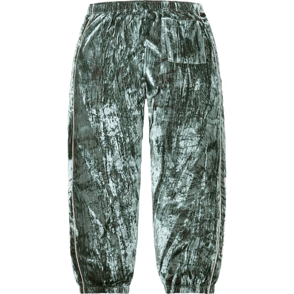 Supreme Crushed Velvet Track Pant - Olive (front)
