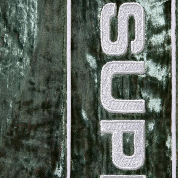 Supreme Crushed Velvet Track Pant - Olive (front)