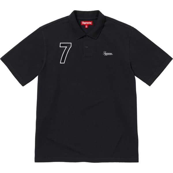 Supreme Cursive Polo - Black (front)