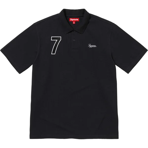 Supreme Cursive Polo - Black (front)