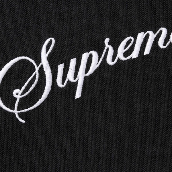 Supreme Cursive Polo - Black (front)