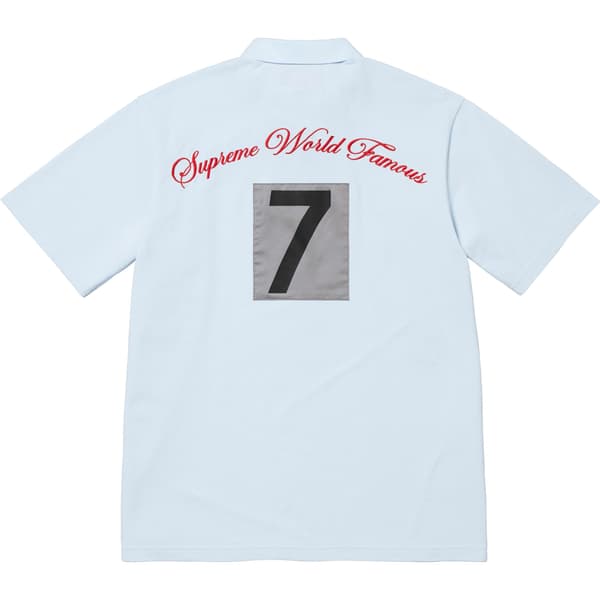 Supreme Cursive Polo - Light Blue (front)