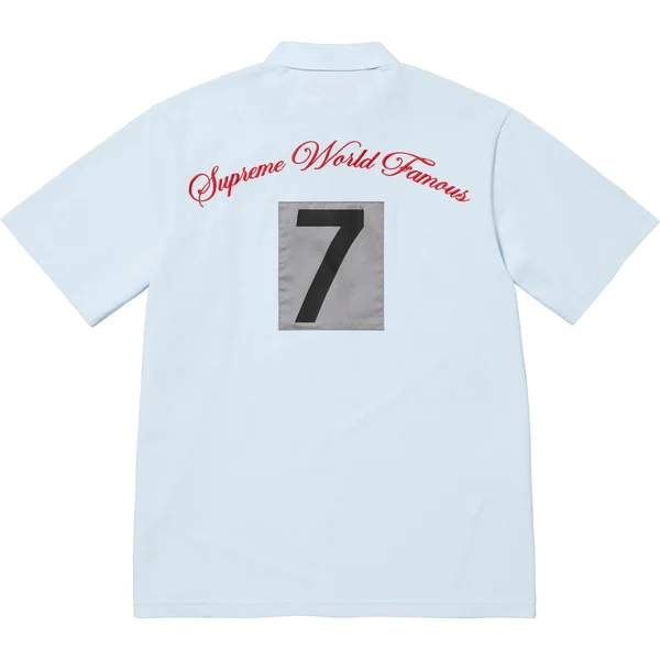 Supreme Cursive Polo - Light Blue (front)