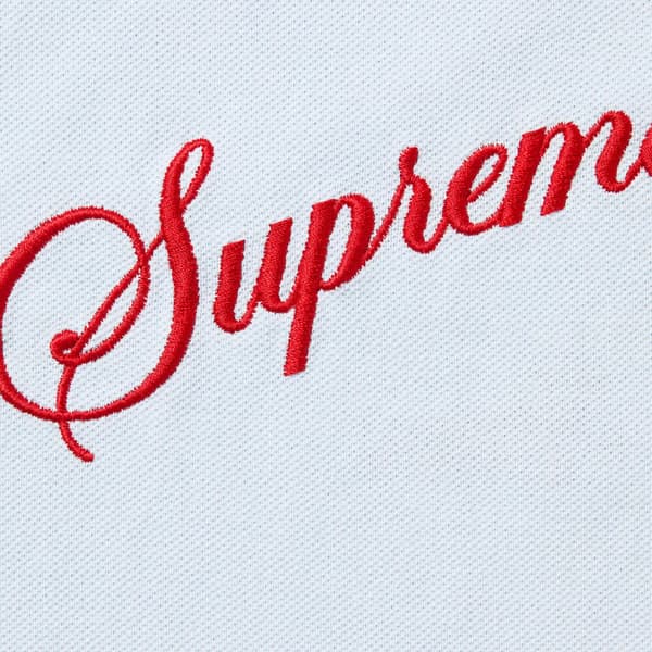 Supreme Cursive Polo - Light Blue (front)