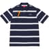 Supreme Cursive Polo - Navy Stripe (front)