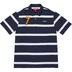 Supreme Cursive Polo - Navy Stripe (front)