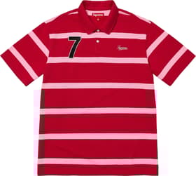 Supreme Cursive Polo Red Stripe