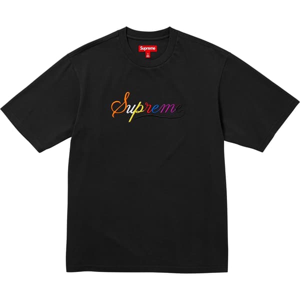 Supreme Cursive S/S Top - Black (front)