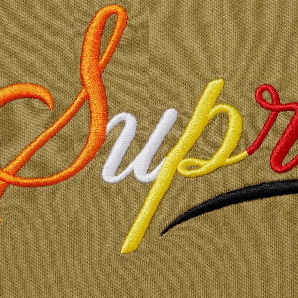 Supreme Cursive S/S Top - Dusty Olive (front)