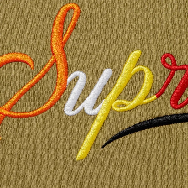 Supreme Cursive S/S Top - Dusty Olive (front)