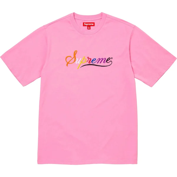 Supreme Cursive S/S Top - Pink (front)