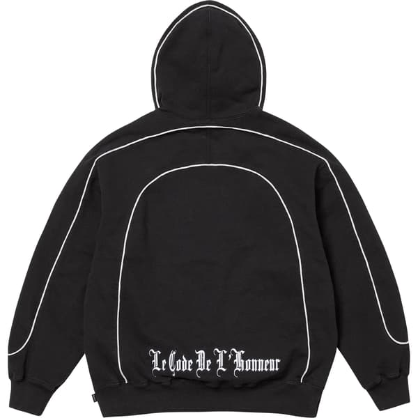 Supreme Curve Piping Hooded Sweatshirt - Black (front)