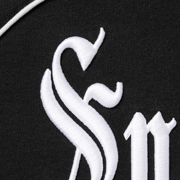 Supreme Curve Piping Hooded Sweatshirt - Black (front)