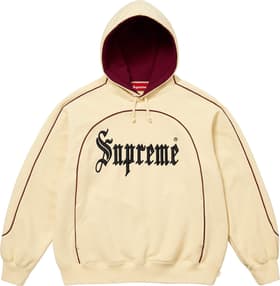 Supreme Curve Piping Hooded Sweatshirt Natural