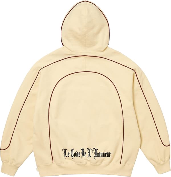 Supreme Curve Piping Hooded Sweatshirt - Natural (front)