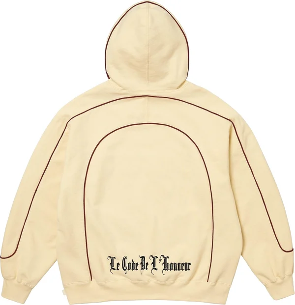 Supreme Curve Piping Hooded Sweatshirt - Natural (front)