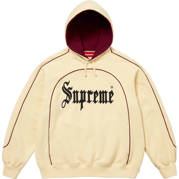 Supreme Curve Piping Hooded Sweatshirt - Natural (front)