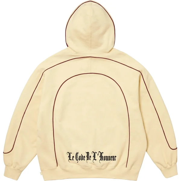 Supreme Curve Piping Hooded Sweatshirt - Natural (front)