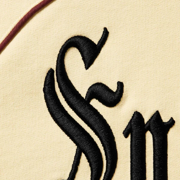 Supreme Curve Piping Hooded Sweatshirt - Natural (front)