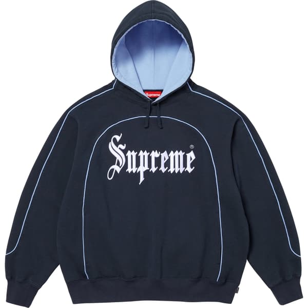 Supreme Curve Piping Hooded Sweatshirt - Navy (front)
