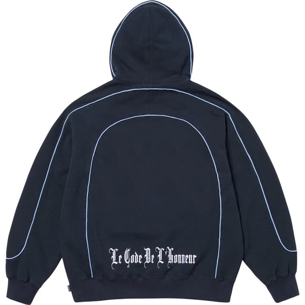 Supreme Curve Piping Hooded Sweatshirt - Navy (front)
