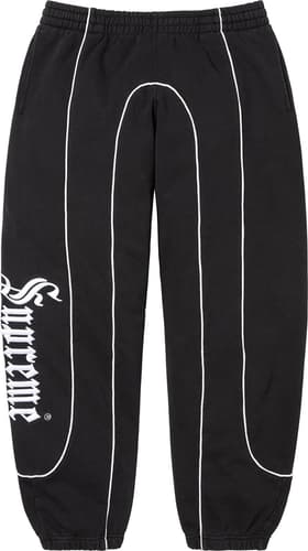 Supreme Curve Piping Sweatpant Black