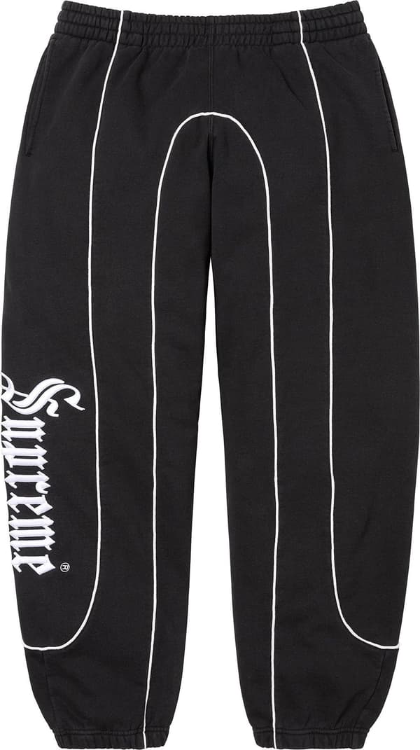 Supreme Curve Piping Sweatpant - Black (front)