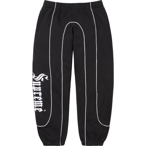 Supreme Curve Piping Sweatpant - Black (front)
