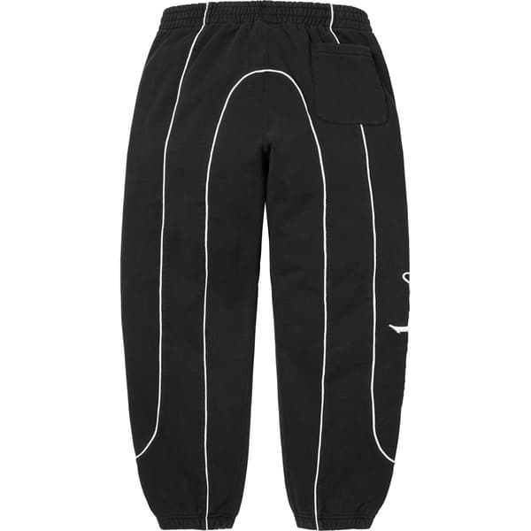 Supreme Curve Piping Sweatpant - Black (front)