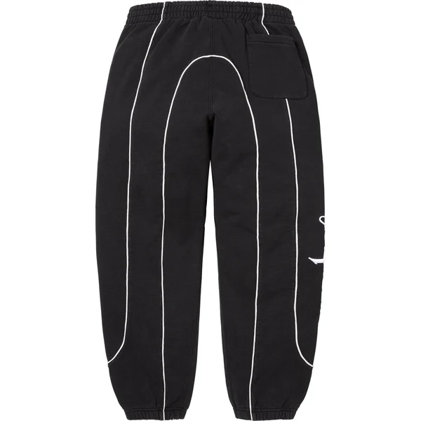 Supreme Curve Piping Sweatpant - Black (front)