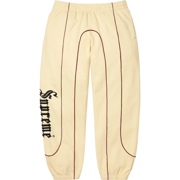 Supreme Curve Piping Sweatpant - Natural (front)