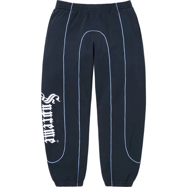 Supreme Curve Piping Sweatpant - Navy (front)