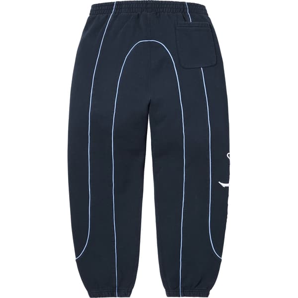 Supreme Curve Piping Sweatpant - Navy (front)