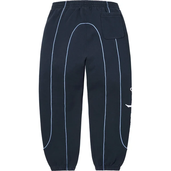 Supreme Curve Piping Sweatpant - Navy (front)