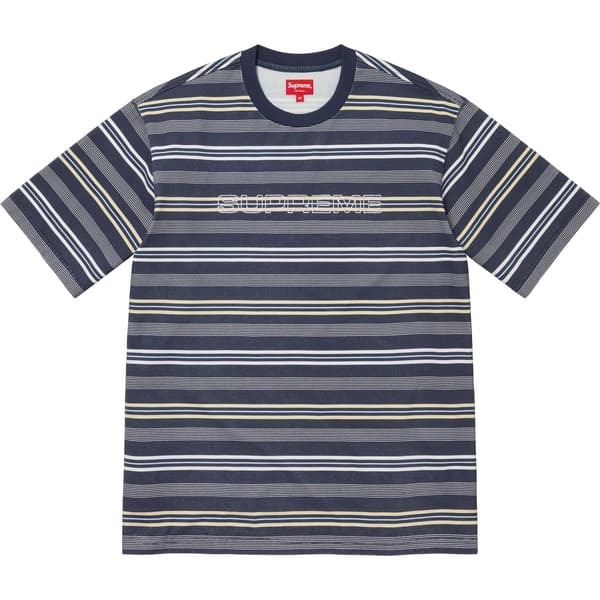 Supreme Dash Stripe S/S Top - Navy (front)
