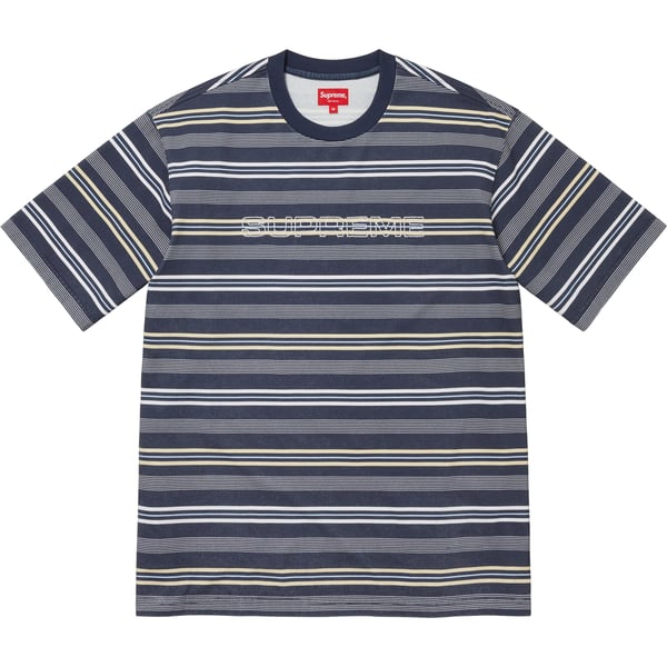 Supreme Dash Stripe S/S Top - Navy (front)
