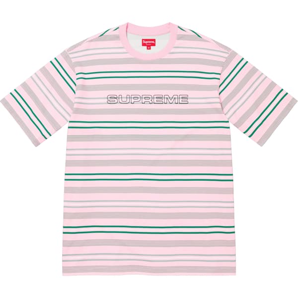 Supreme Dash Stripe S/S Top - Pink (front)