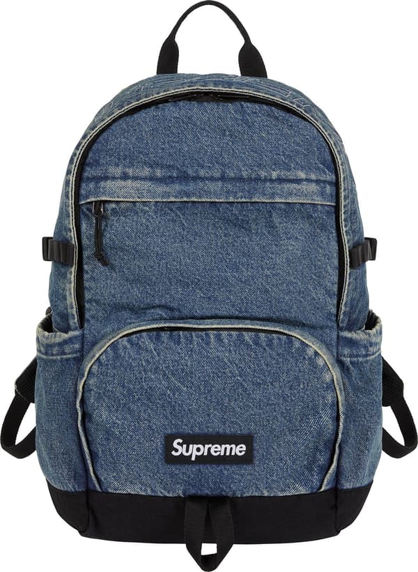 Supreme Denim Backpack - Washed Indigo (front)
