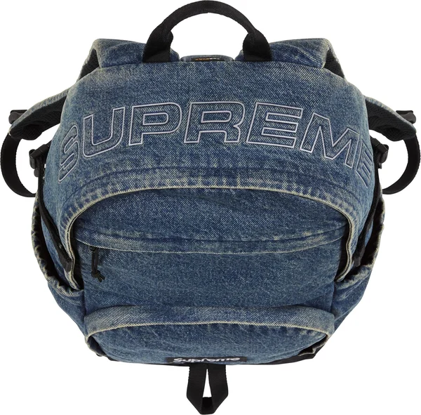 Supreme Denim Backpack - Washed Indigo (front)